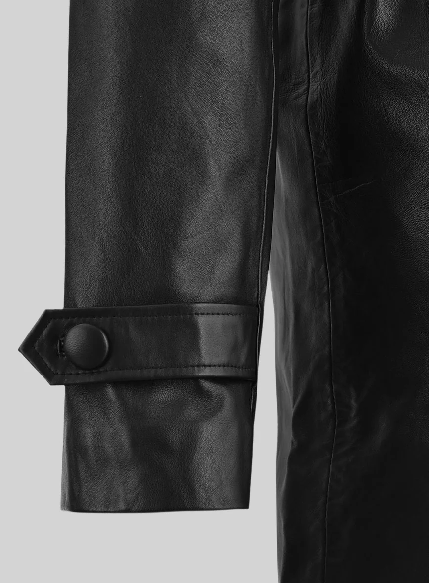 70s Vintage Leather Trench Coat - Image 2