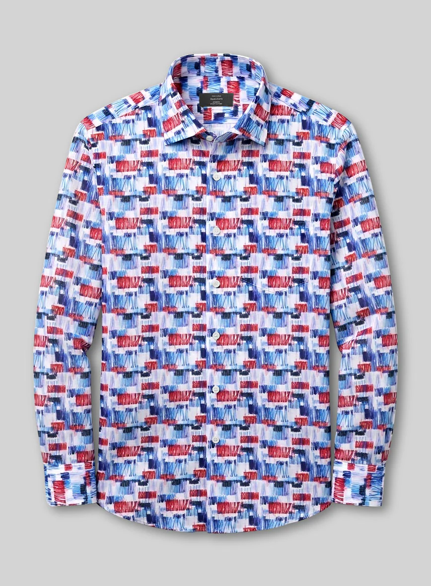 Abstract Muse Feather Cotton Shirt - Image 3