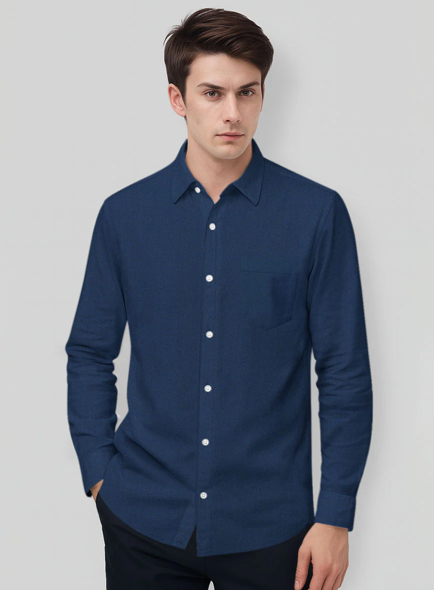 Air Blue Stretch Poplene Shirt - Image 2