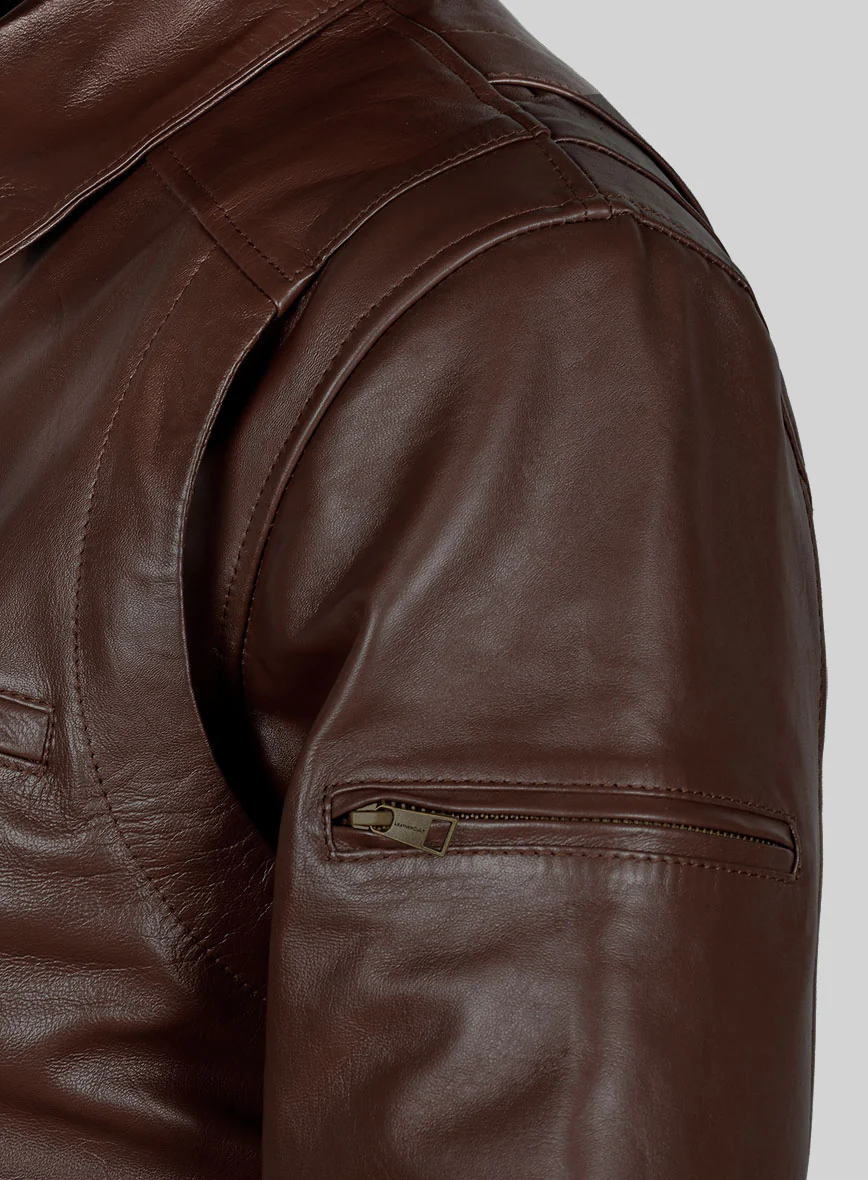 Airvoyant Bomber Leather Jacket - Image 3