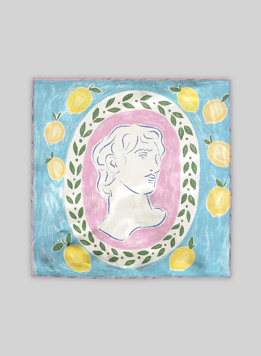 Amalfi Portrait Silk Pocket Square - Image 3