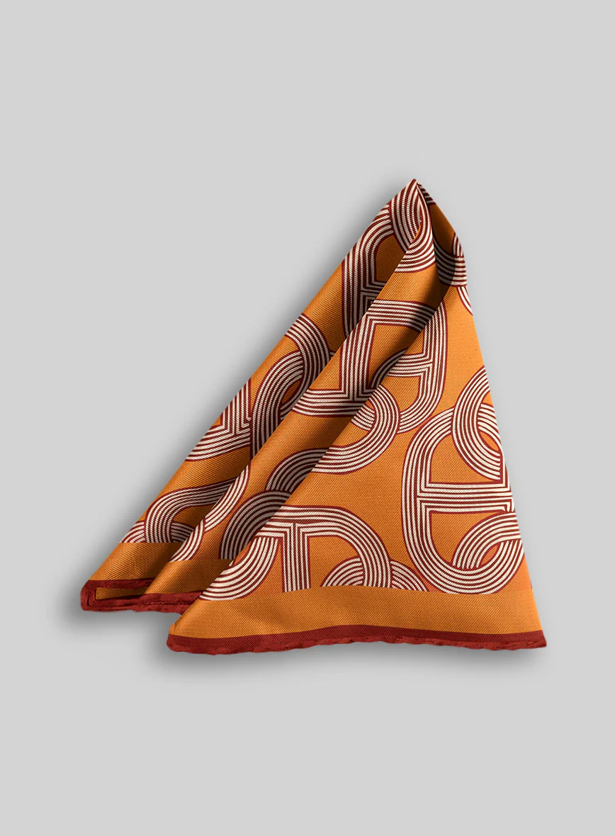 Arc Chain Silk Pocket Square - Image 2