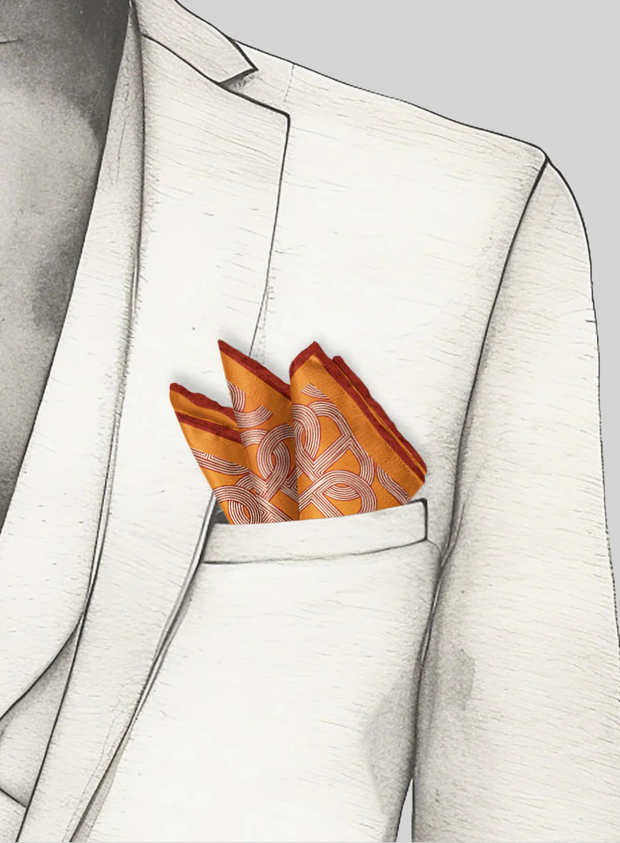 Arc Chain Silk Pocket Square - Image 4
