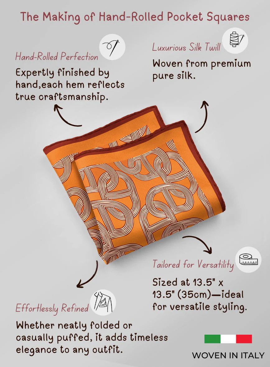 Arc Chain Silk Pocket Square - Image 5