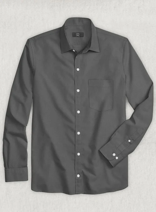 Ash Gray Stretch Twill Shirt - Image 2