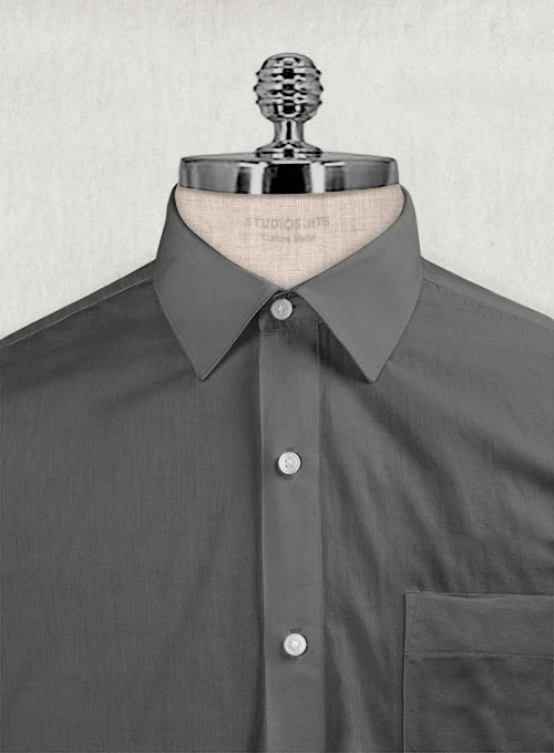Ash Gray Stretch Twill Shirt - Image 3