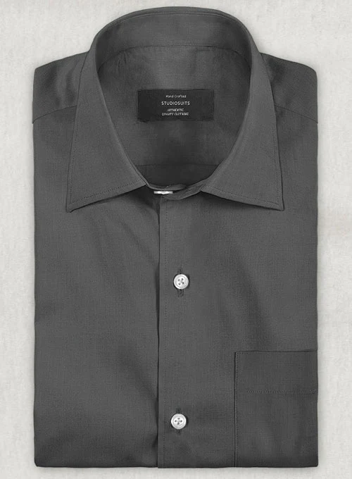 Ash Gray Stretch Twill Shirt - Image 2