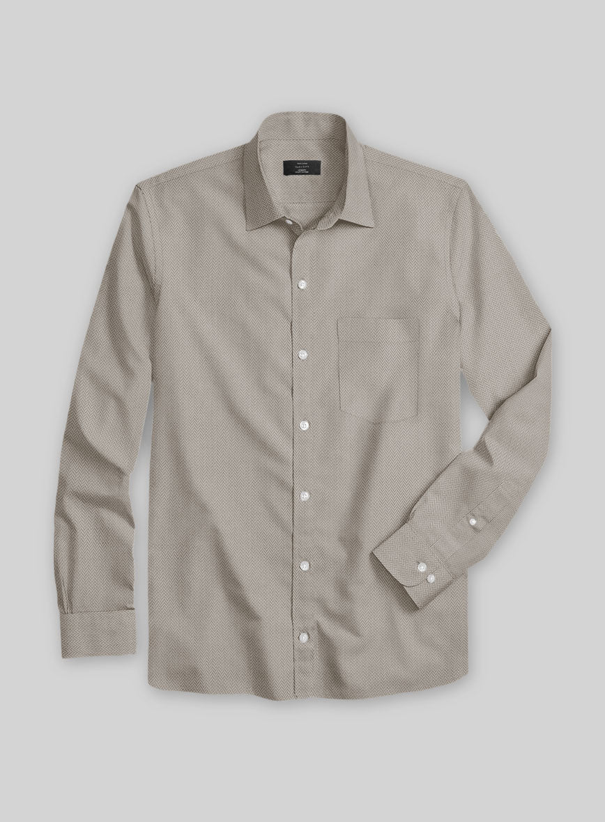 Ashley Gray Herringbone Cotton Shirt - Image 3