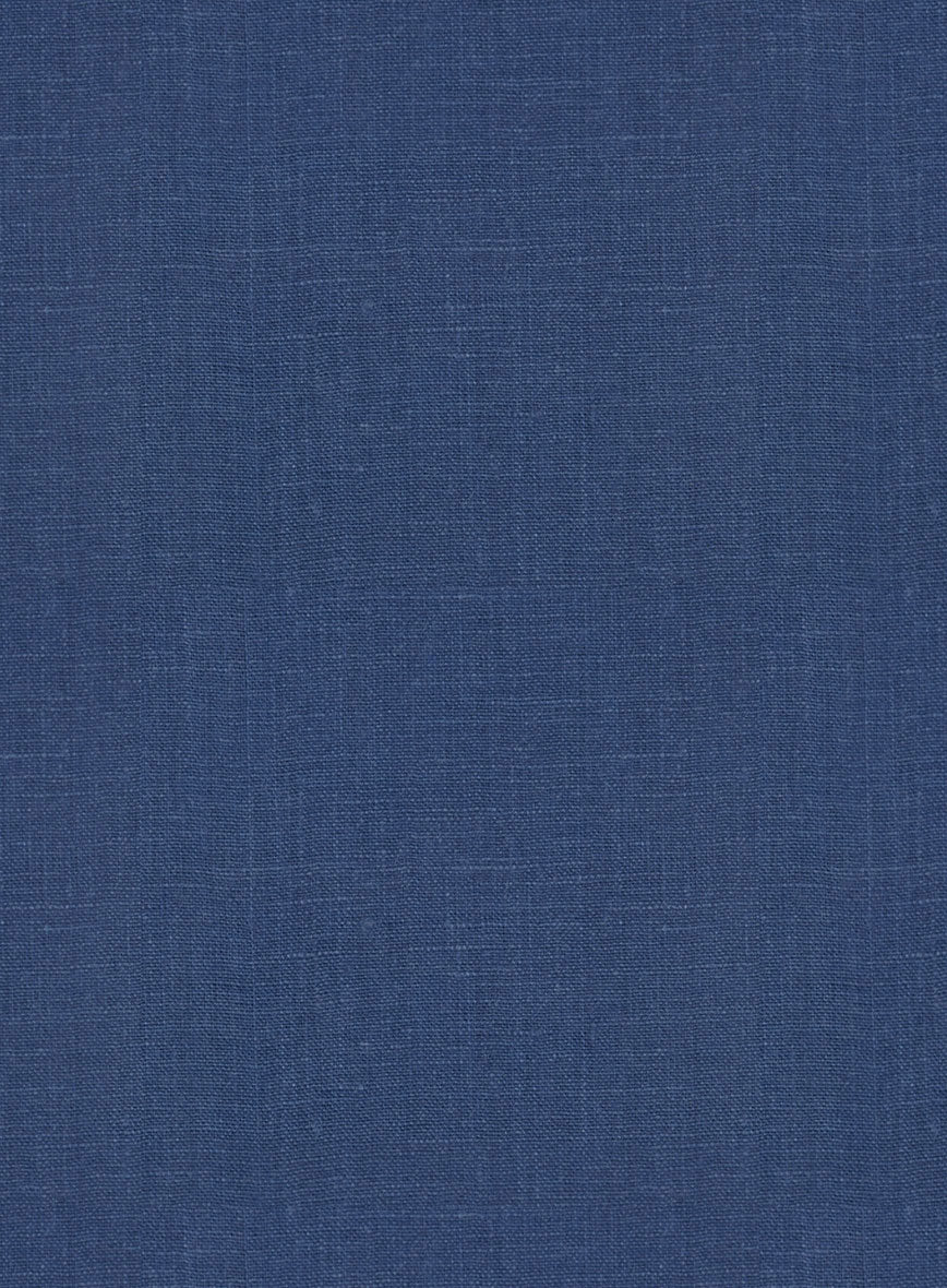 Azure Blue Linen Highland Trousers - Image 7