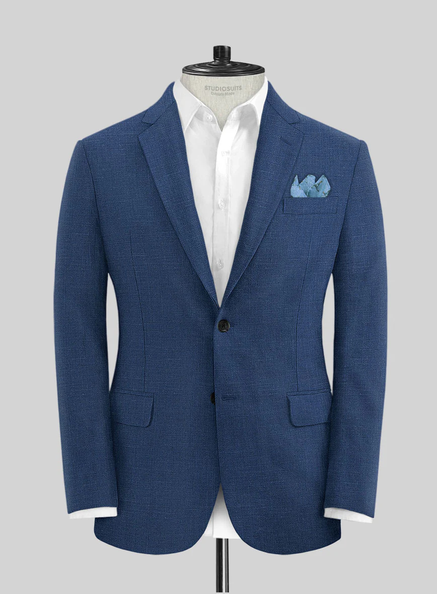 Azure Blue Linen Jacket - Image 2