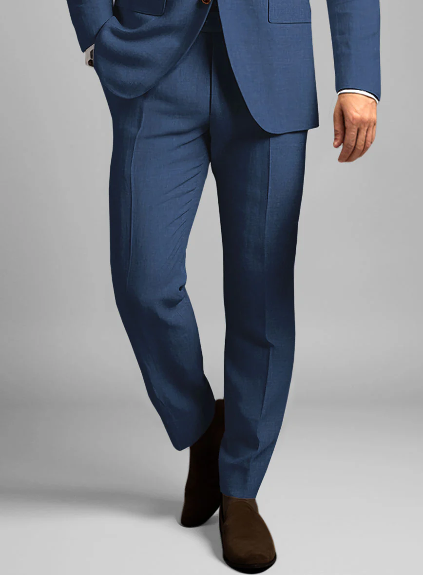 Azure Blue Linen Pants - Image 2