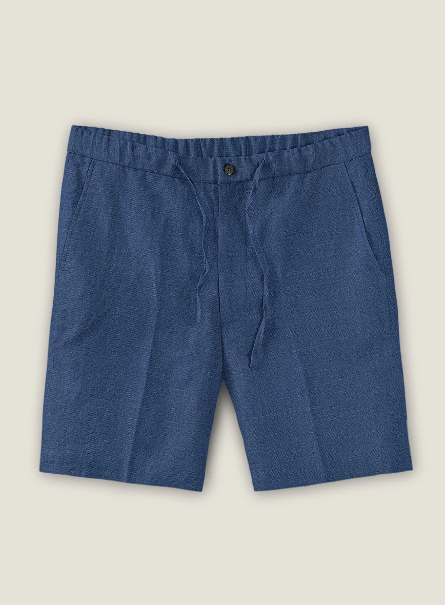 Azure Blue Linen Shorts
