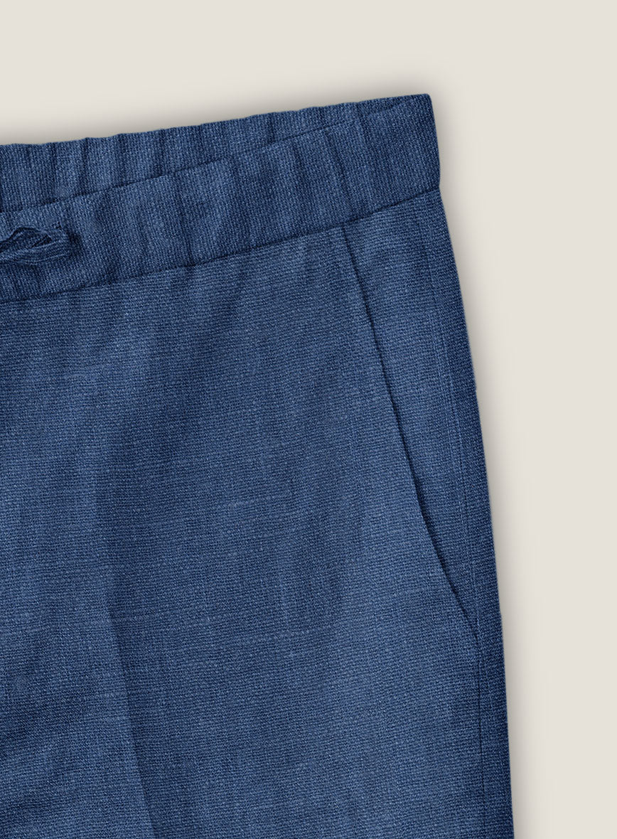 Azure Blue Linen Shorts - Image 3
