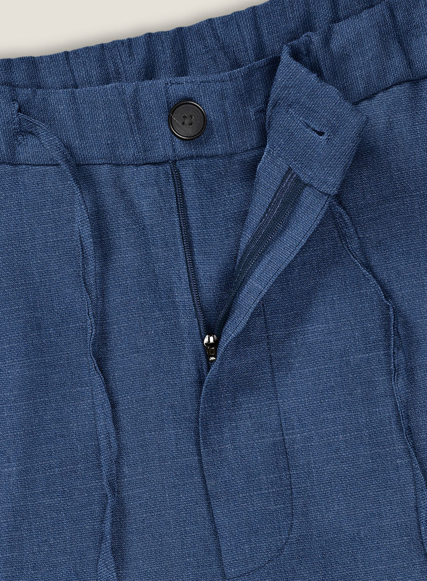 Azure Blue Linen Shorts - Image 4