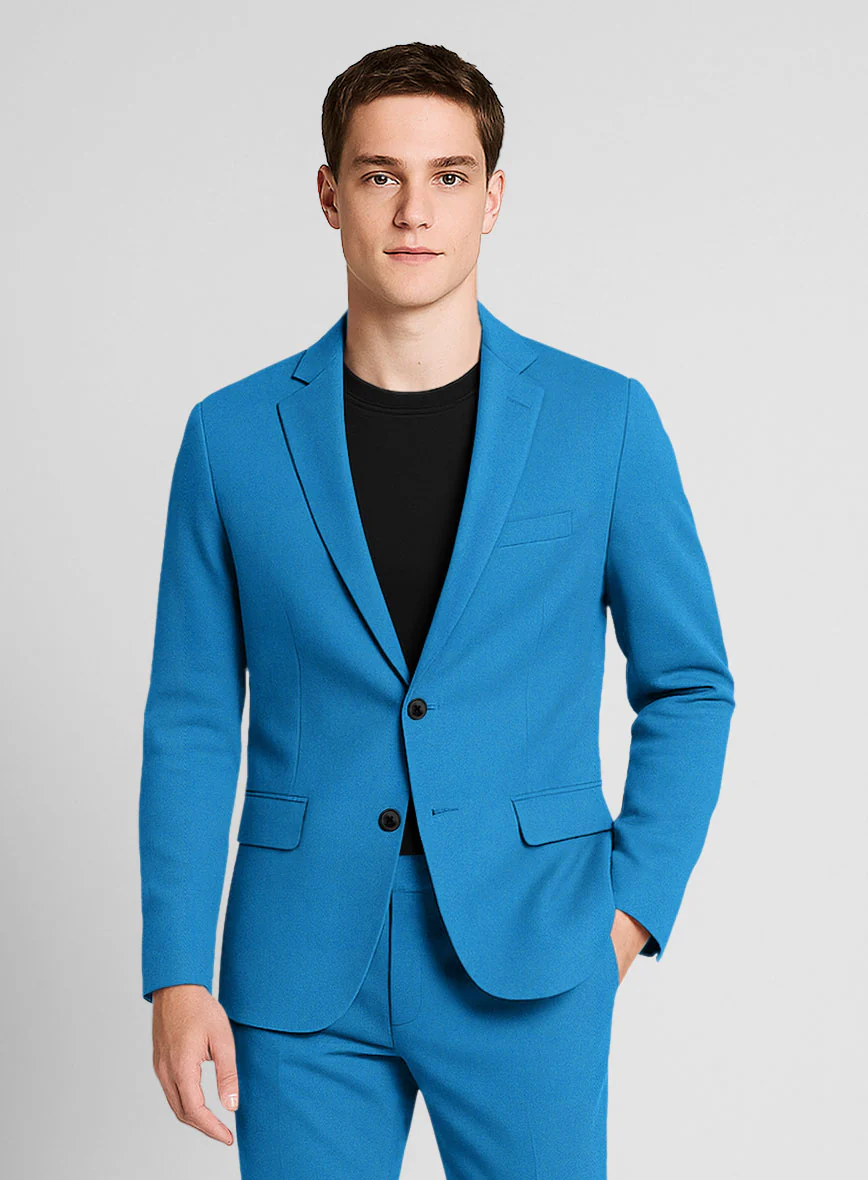 Azure Napoli Stretch Light Weight Cotton Suit - Image 3