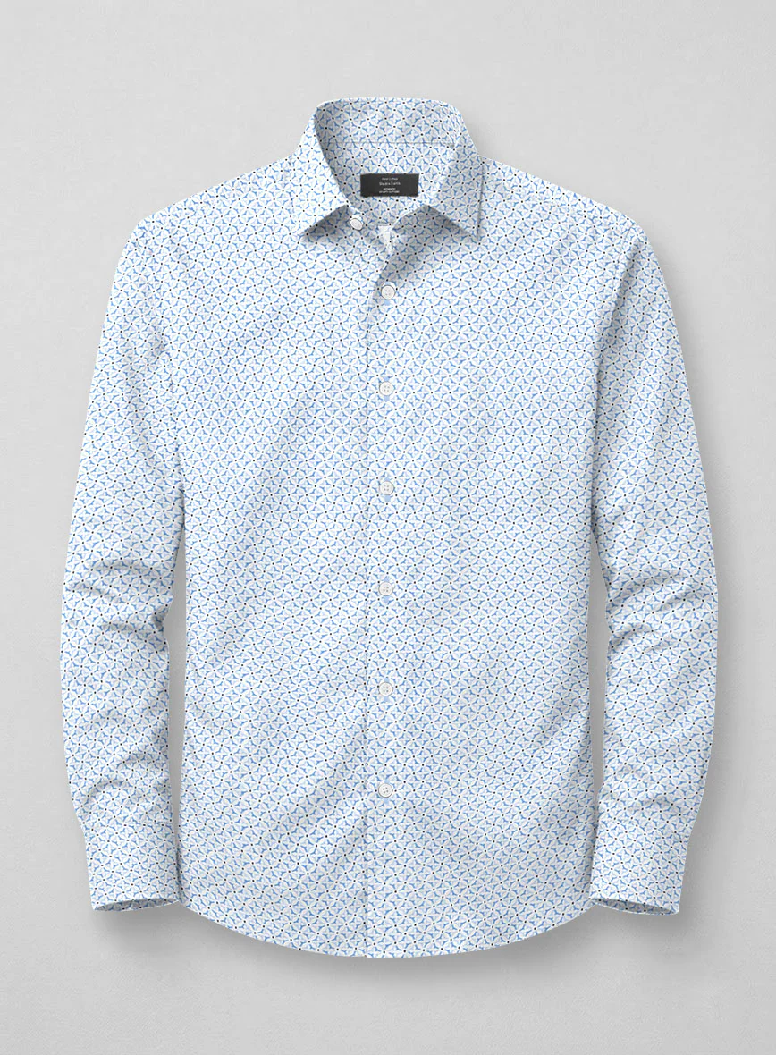 Azure Zenith Feather Cotton Shirt - Image 3