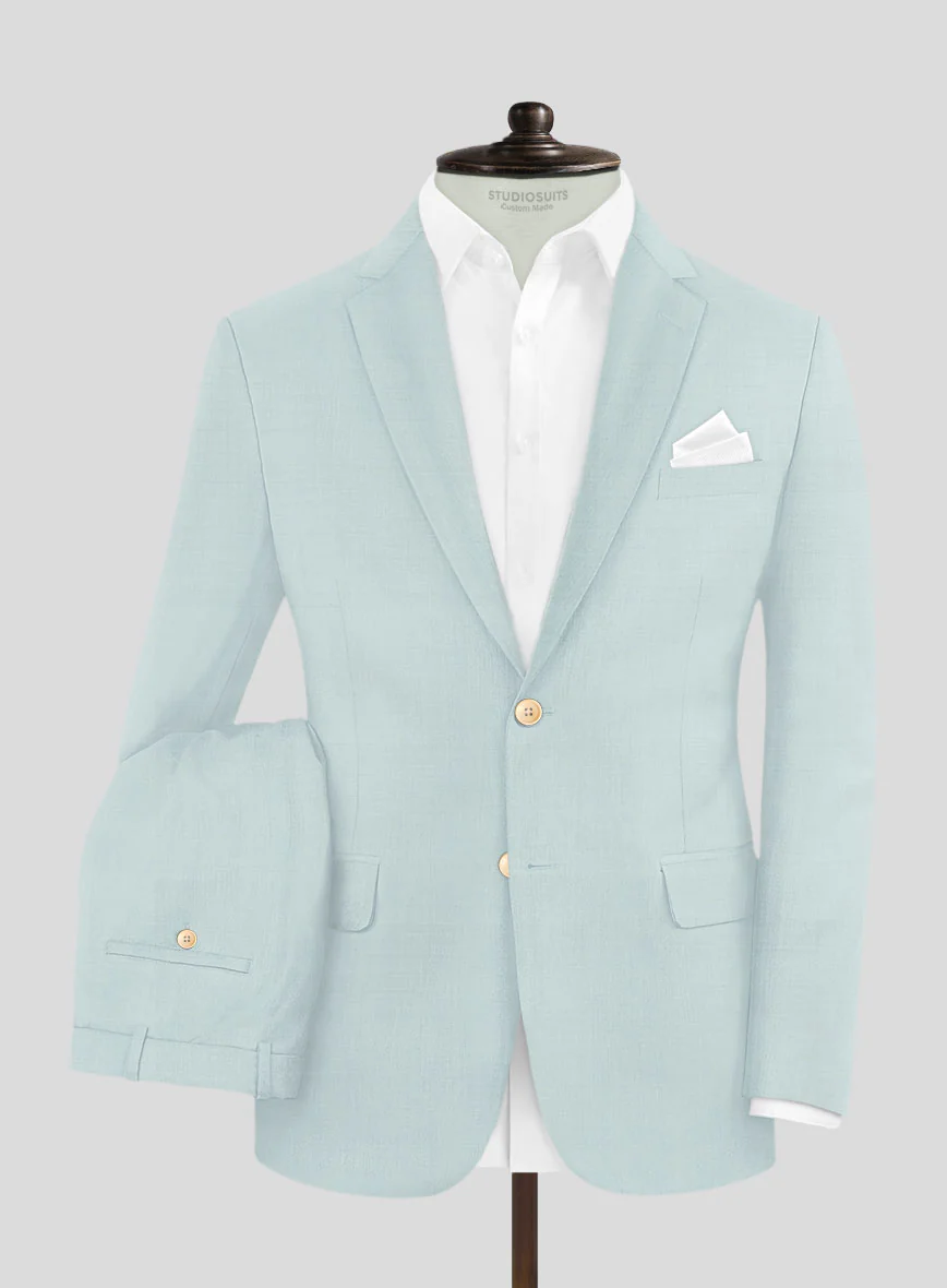 Napolean Wool Baby Blue Suit - Image 2