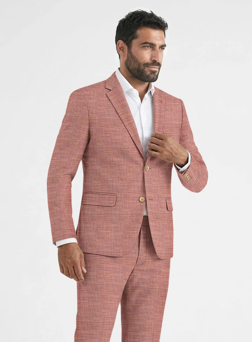 Bamboo Wool Caramine Pink Suit - Image 3