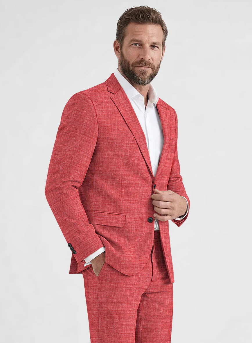 Bamboo Wool Poppy Red Suit - Image 3