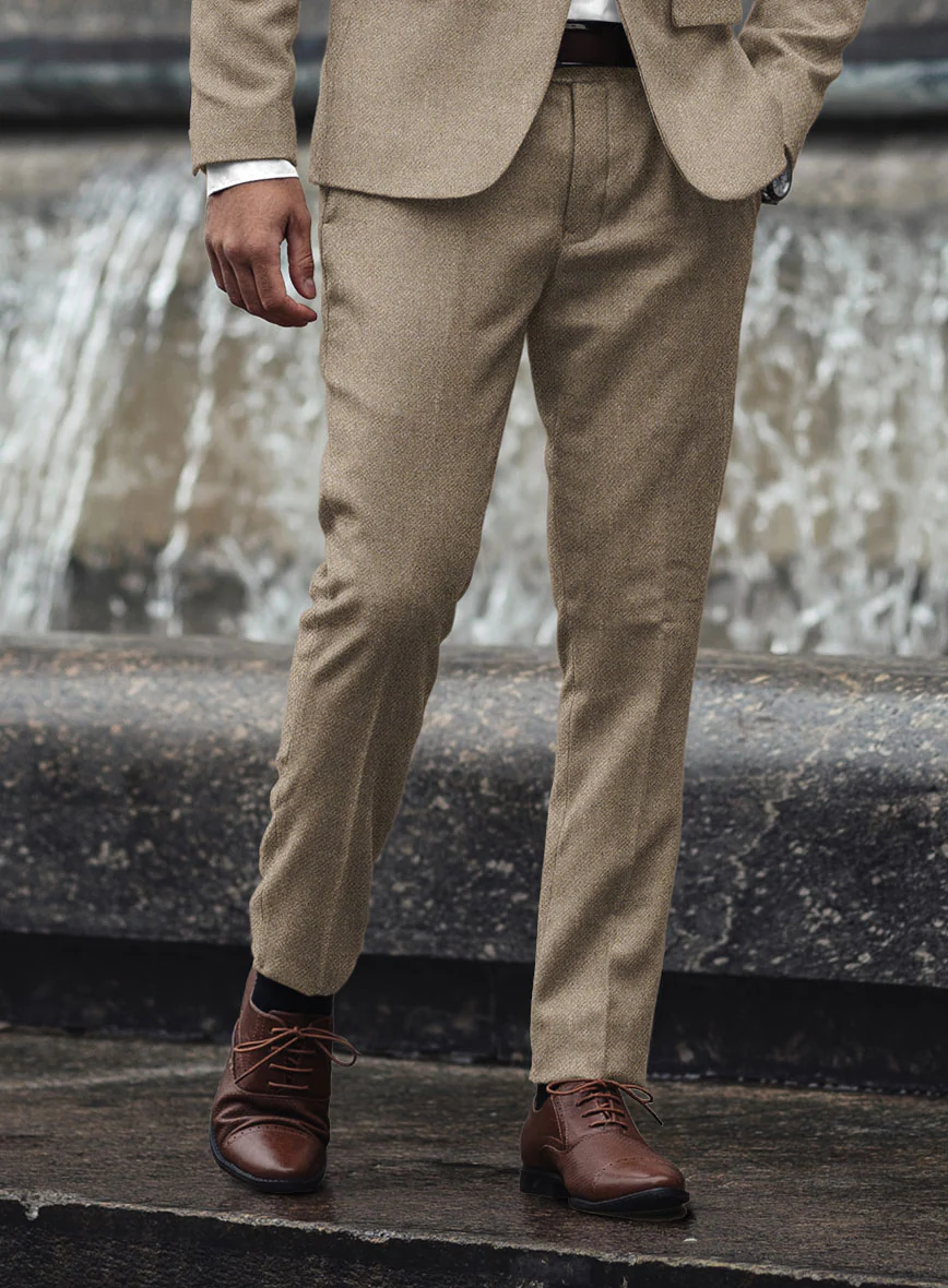 Bark Brown Heavy Tweed Pants - Image 2