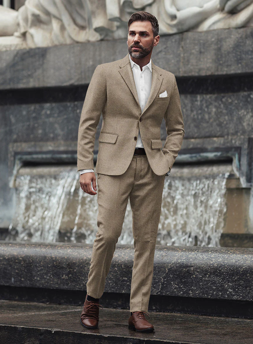 Bark Brown Heavy Tweed Suit - Image 2
