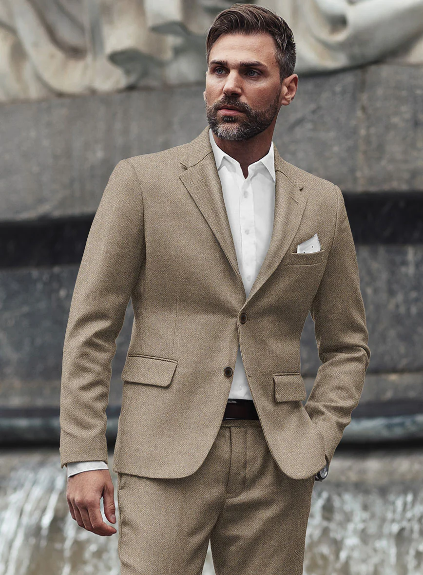 Bark Brown Heavy Tweed Suit - Image 4