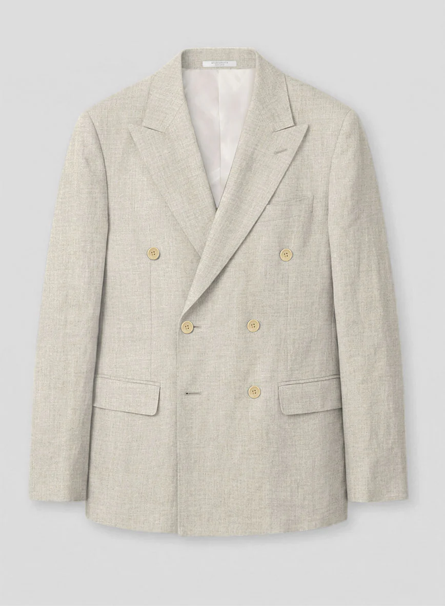 Barn Beige Linen Double Breasted Suit - Image 2
