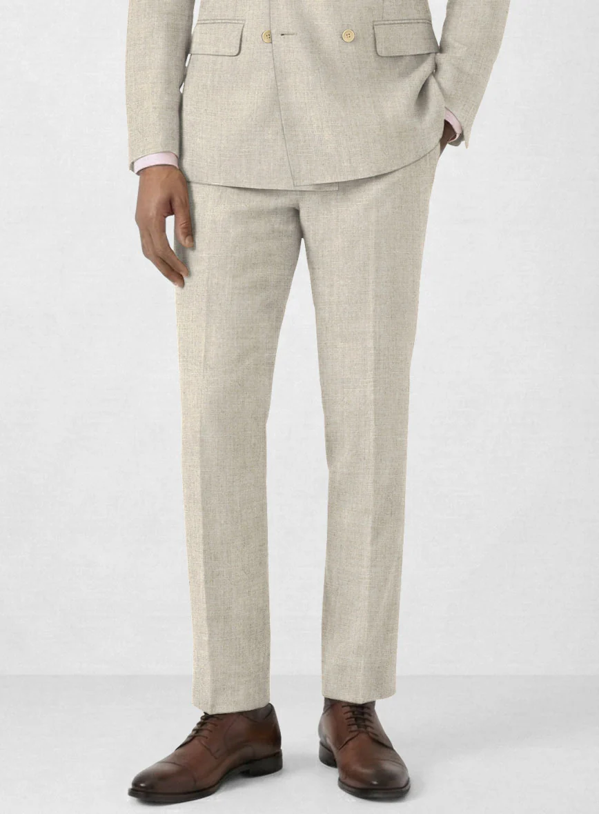Barn Beige Linen Double Breasted Suit - Image 5