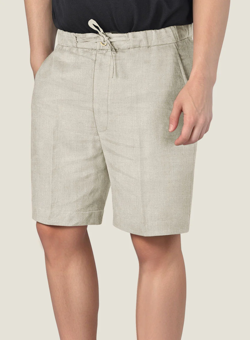 Barn Beige Linen Shorts - Image 2