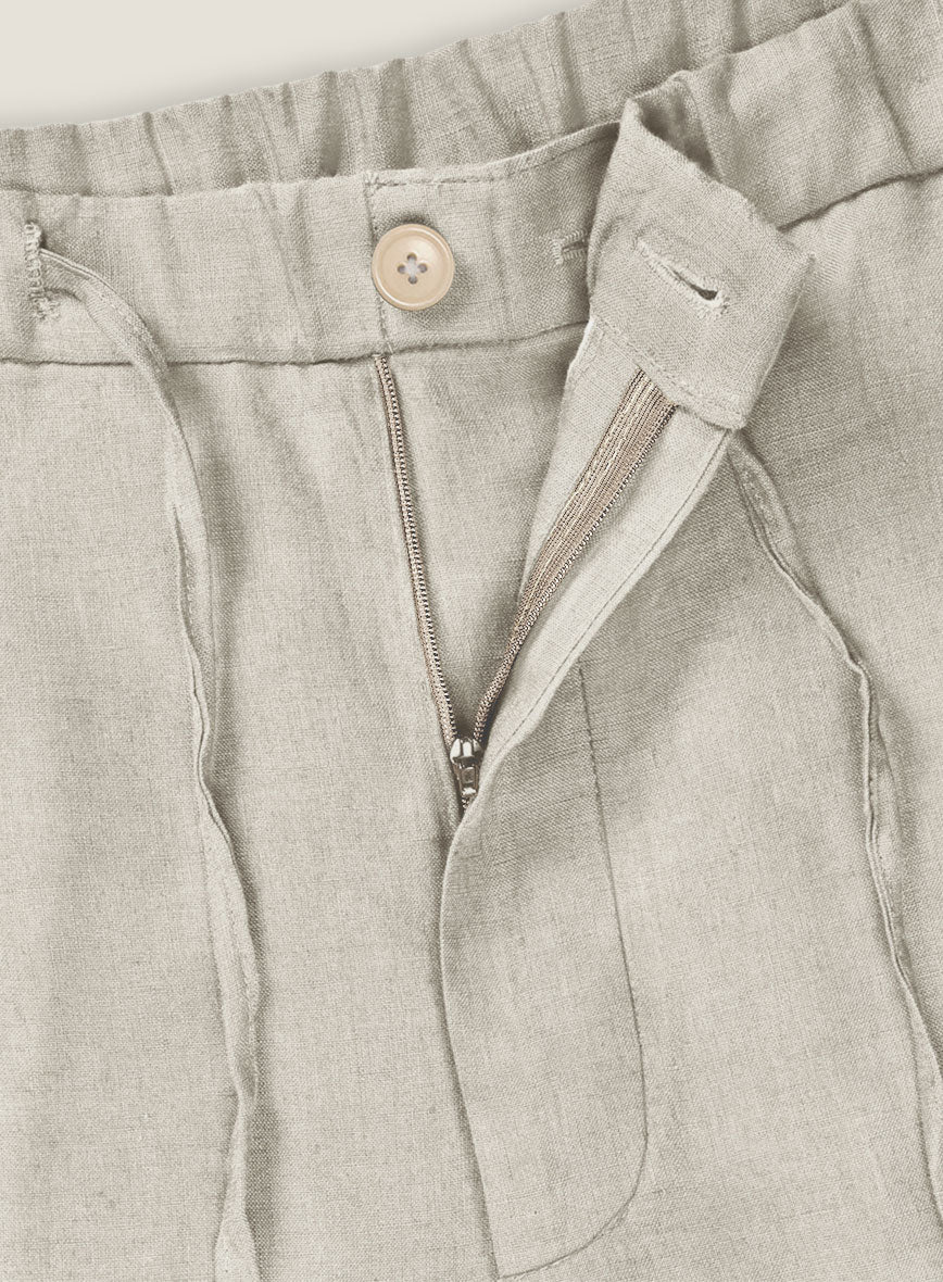 Barn Beige Linen Shorts - Image 3