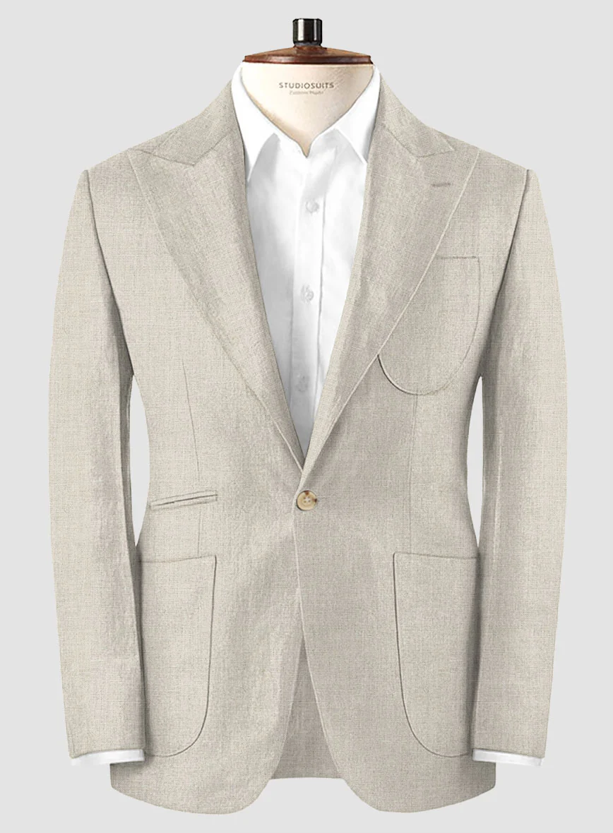 Barn Beige Pablo Style Linen Suit - Image 4