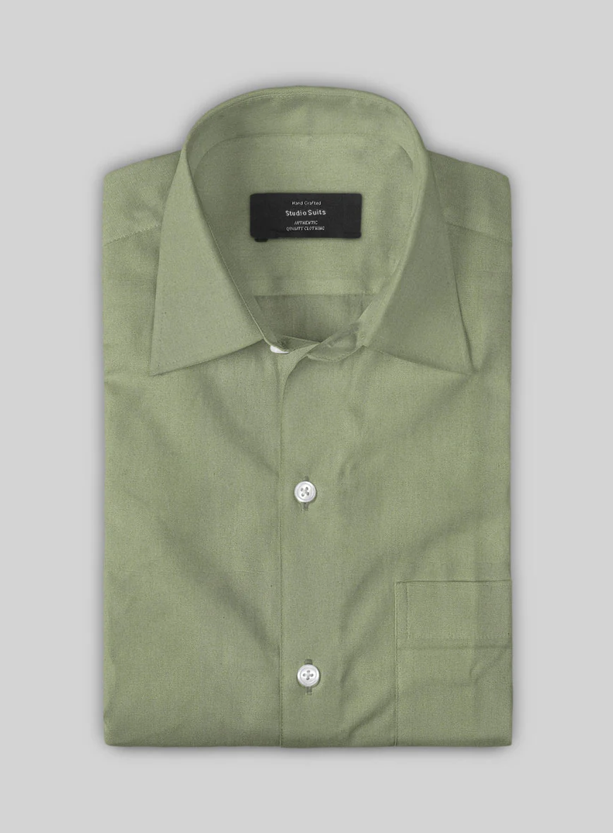 Basil Dust Stretch Poplene Shirt - Image 3