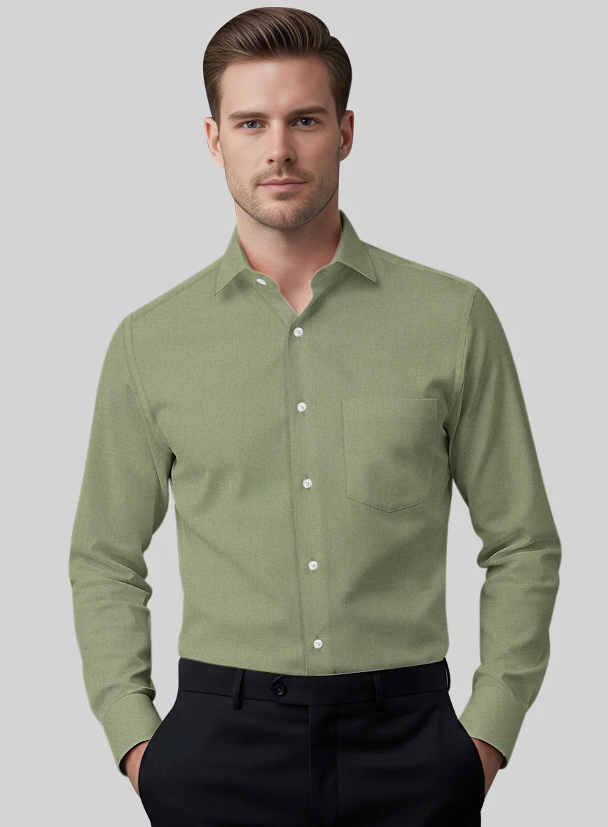 Basil Dust Stretch Poplene Shirt - Image 2