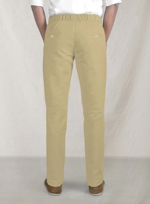 Easy Pants Beige Cotton Canvas - Image 3