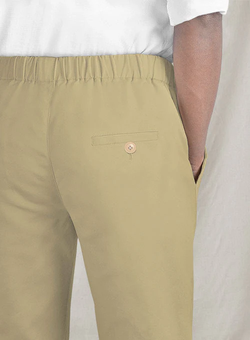 Easy Pants Beige Cotton Canvas - Image 5
