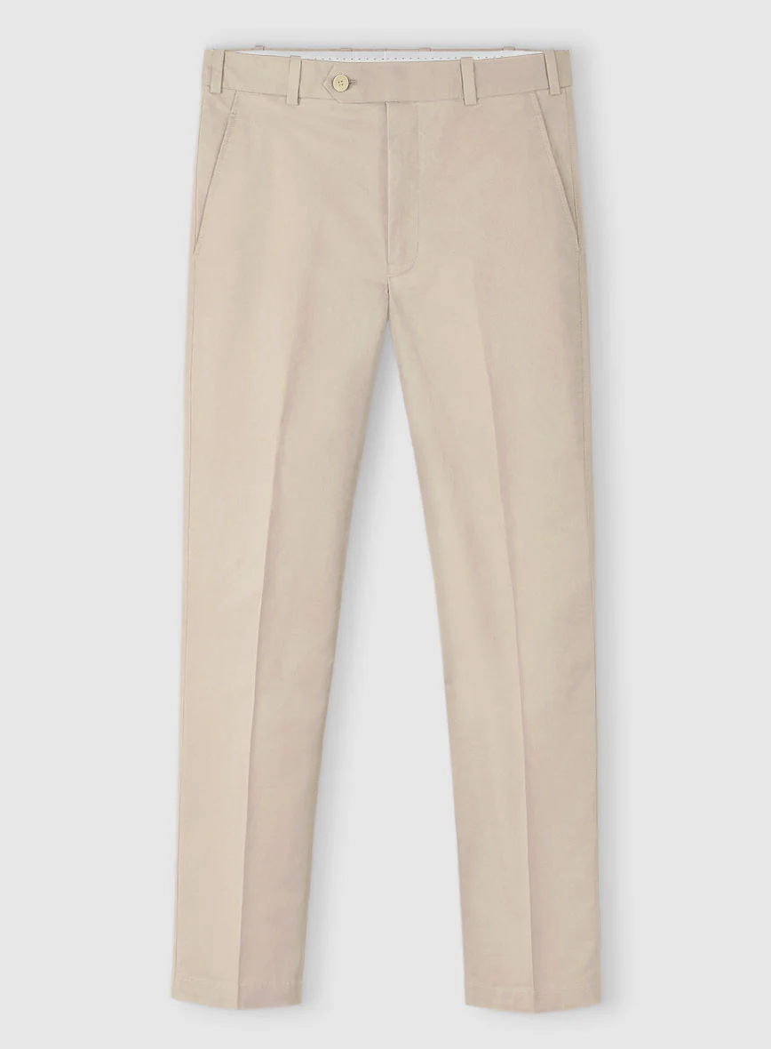 Beige Cotton Power Stretch Chino Suit - Image 4