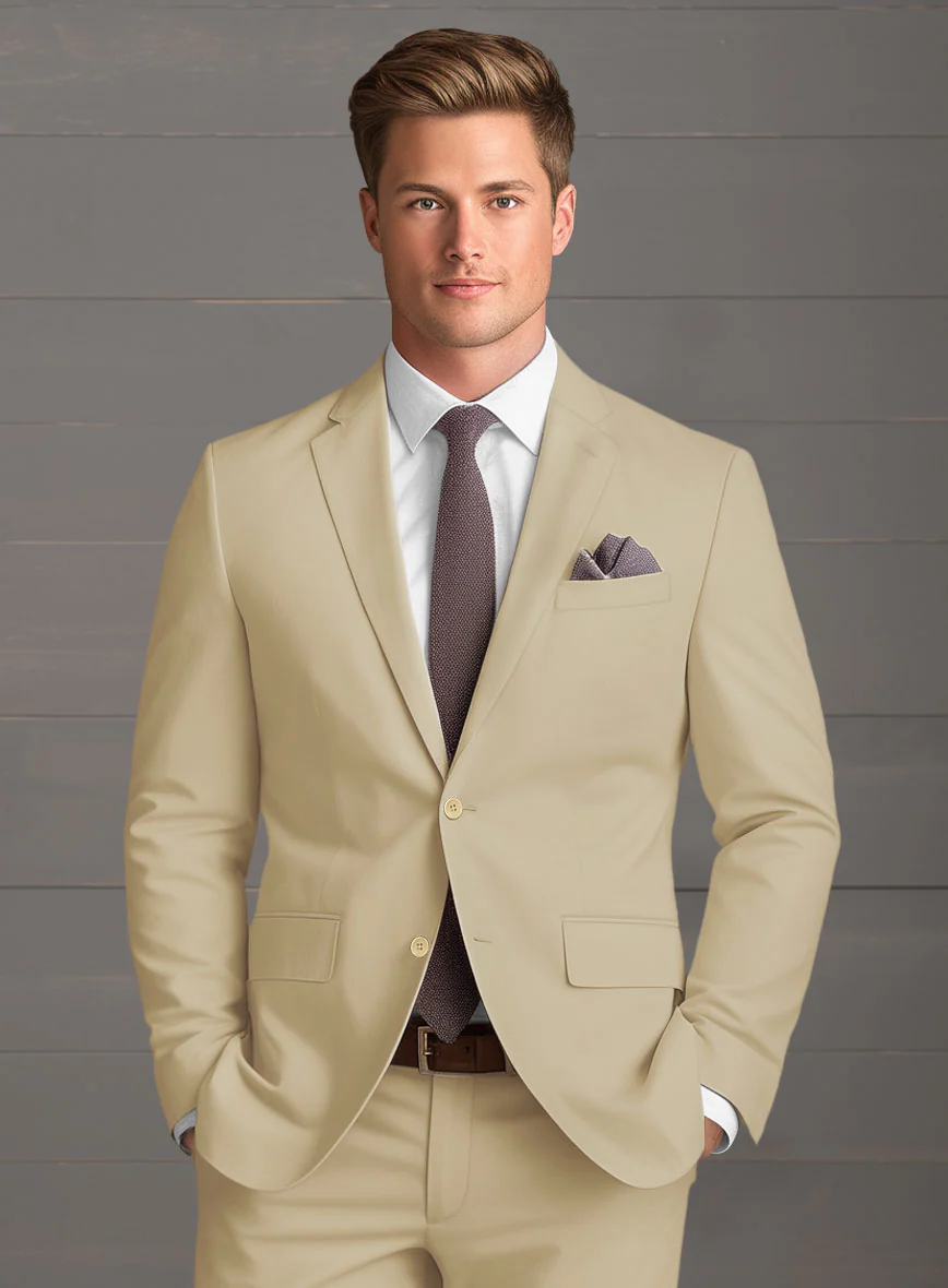 Beige Feather Cotton Canvas Stretch Jacket - Image 2