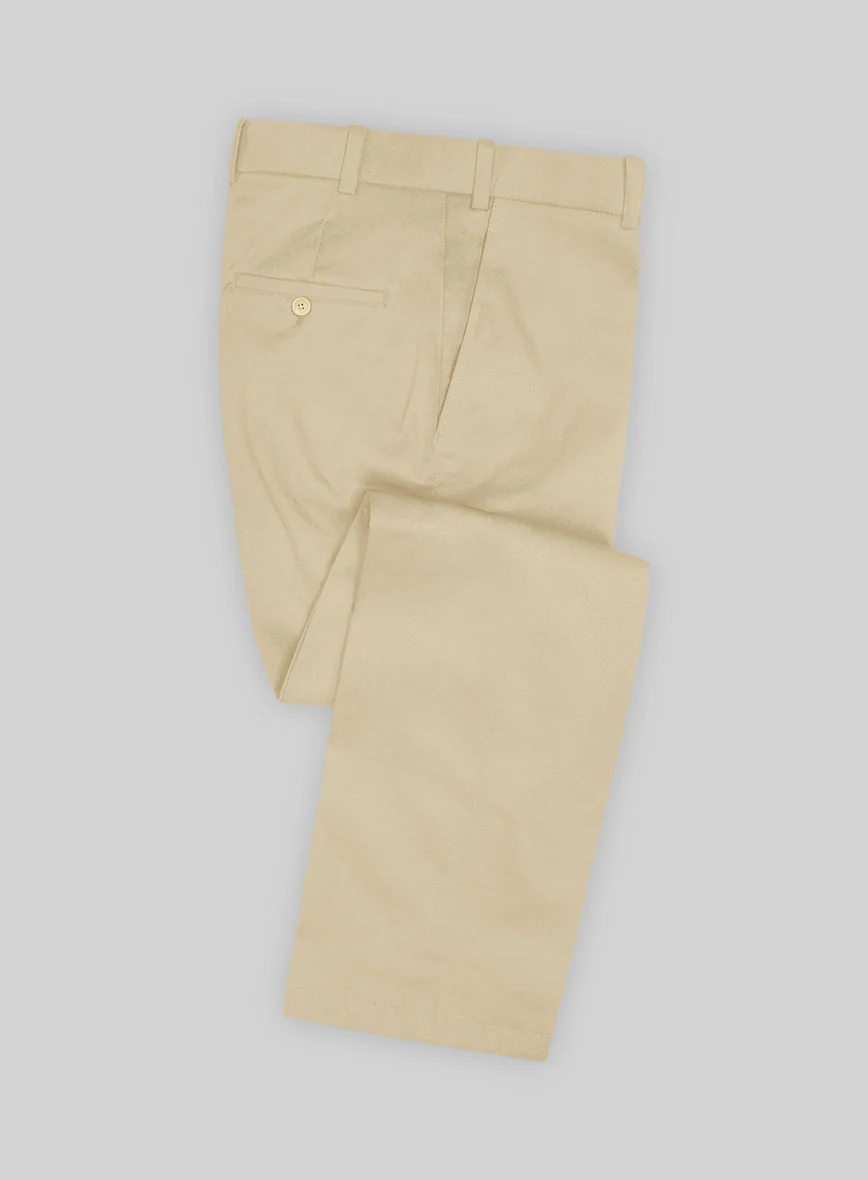 Beige Feather Cotton Canvas Stretch Suit - Image 6