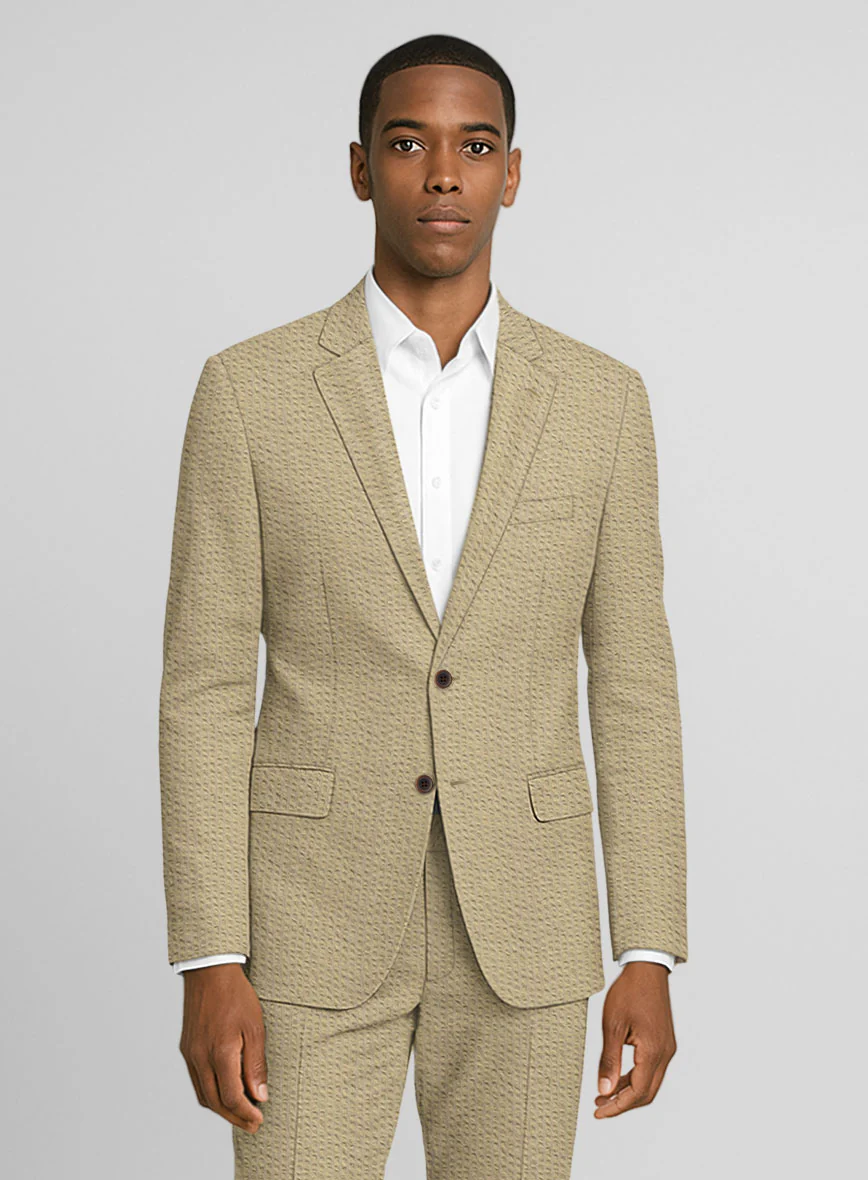 Beige Seersucker Jacket - Image 2