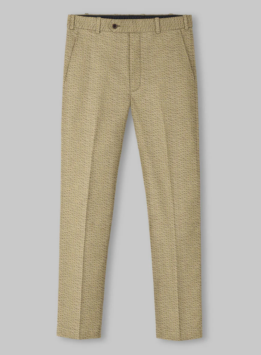 Beige Seersucker Pants - Image 2