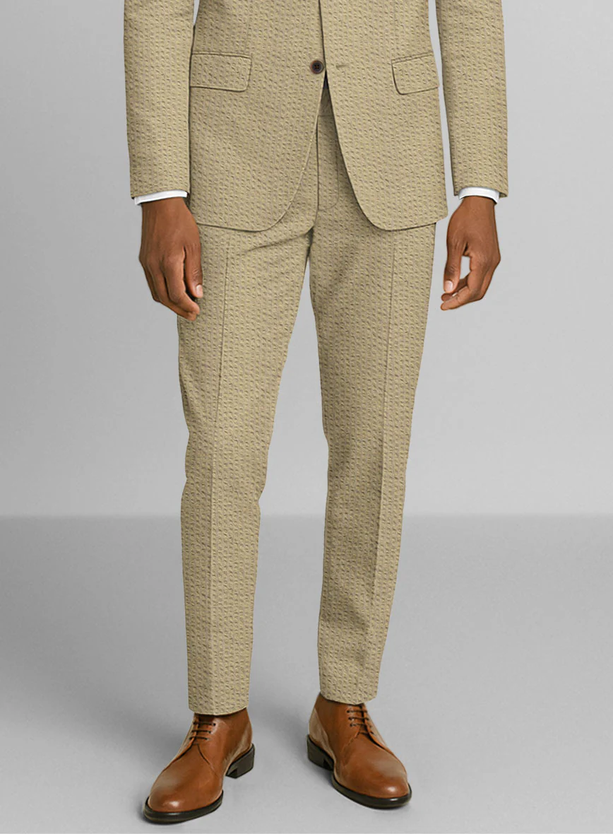 Beige Seersucker Pants - Image 3