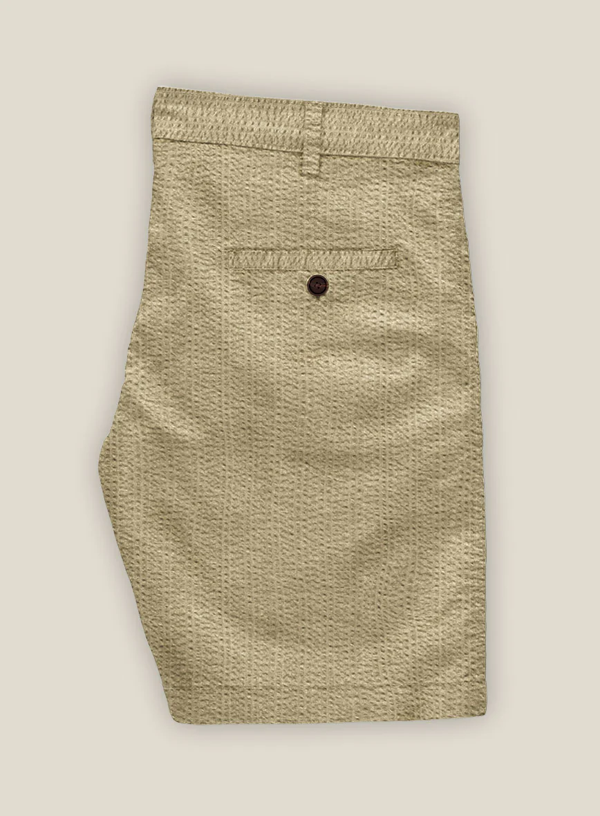 Beige Seersucker Shorts - Image 3