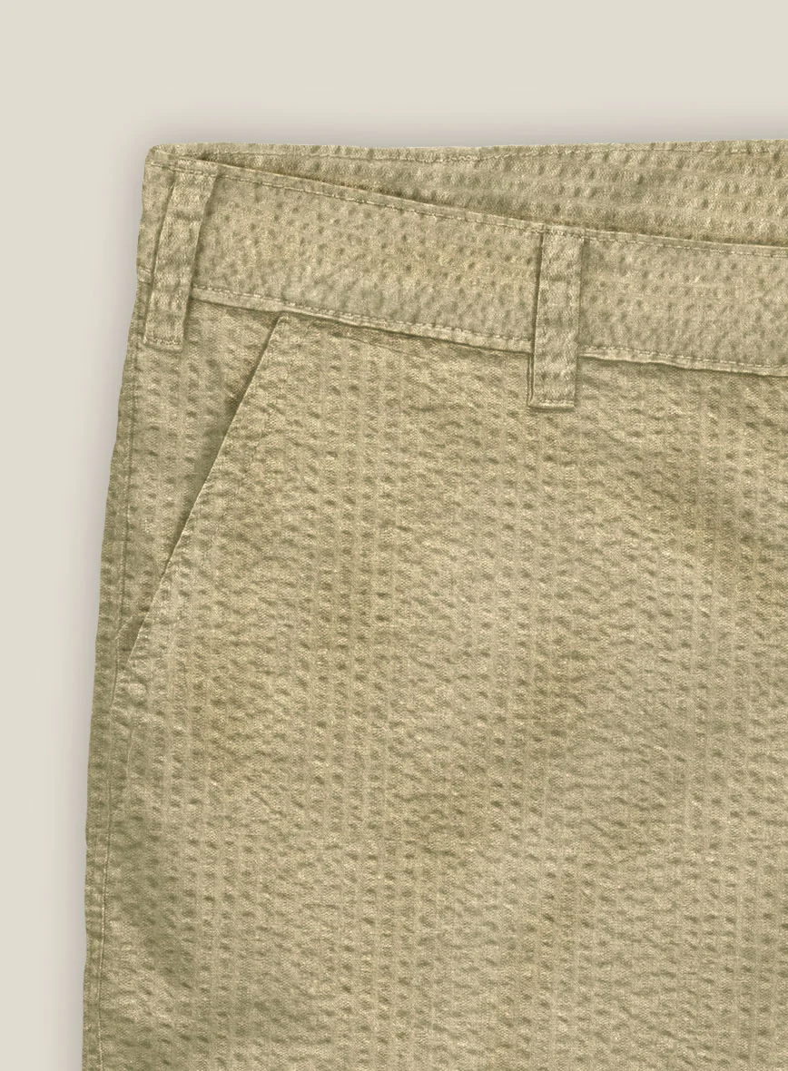 Beige Seersucker Shorts - Image 4