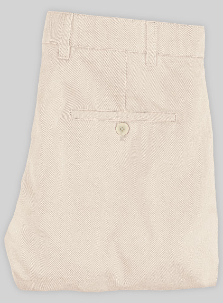 Washed Beige Stretch Chino Pants - Image 3
