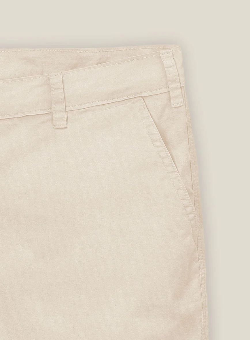 Beige Stretch Chino Shorts - Image 2
