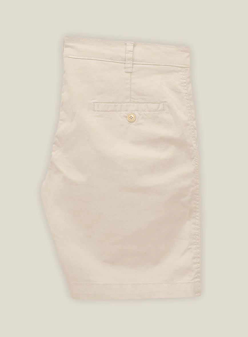Beige Stretch Chino Shorts - Image 3
