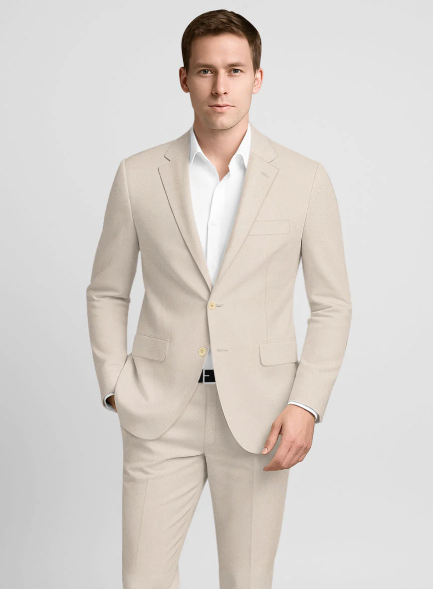 Beige Stretch Chino Suit - Image 4