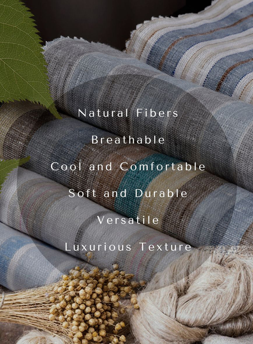 Beige Stripe Linen Shirt - Image 4