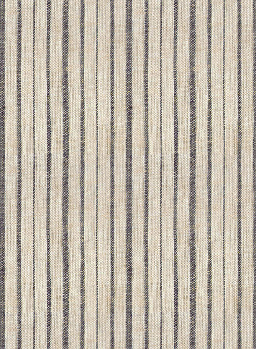 Beige Stripe Linen Shirt - Image 3