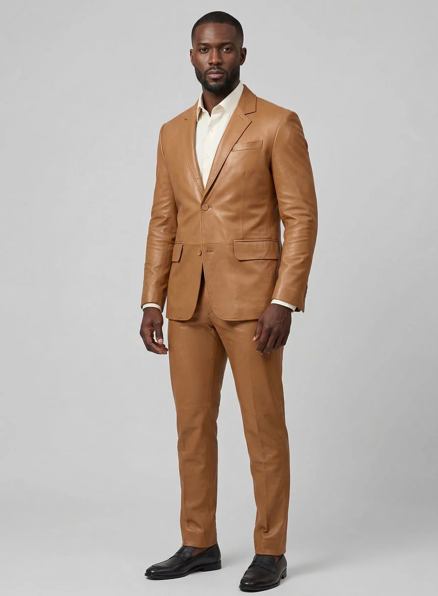 Bella Brown Leather Suit - Image 5
